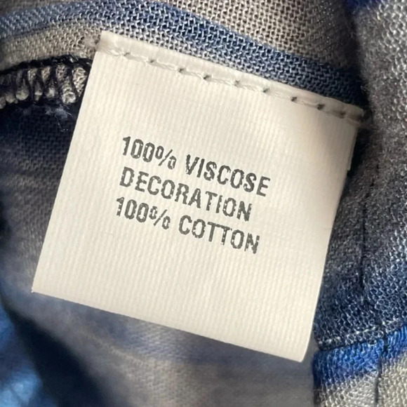 Conditions Apply Anthropologie Womens Top Size XS Abstract Shirt Blue Gold - Picture 6 of 8